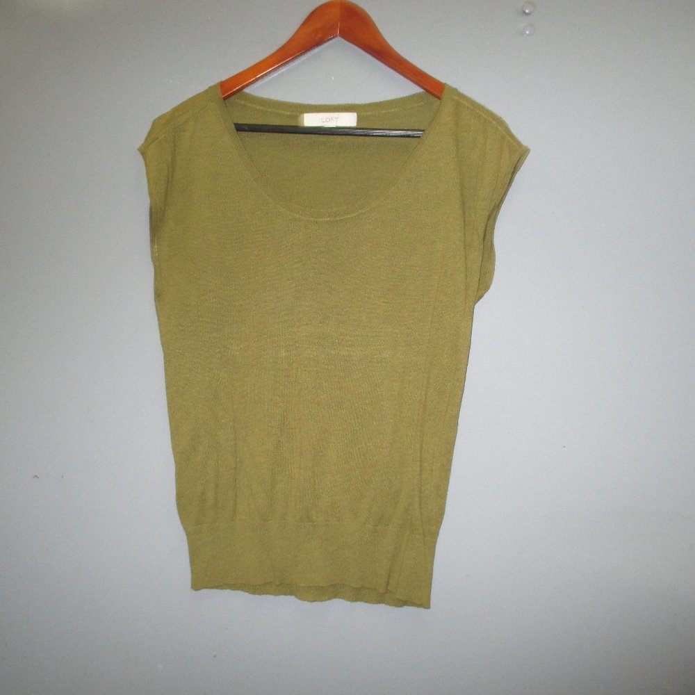 Ann Taylor Loft Women's Sweater Size S Cotton/Rayon/Wool Green Sweater